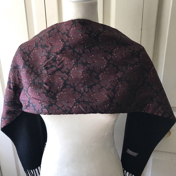 Vintage Italian Silk and Wool Scarf - Picture 7 of 8